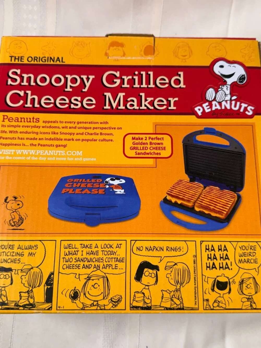 Vintage 1990's Smart Planet Snoopy Grilled Cheese Maker Peanuts Joe Cool Blue